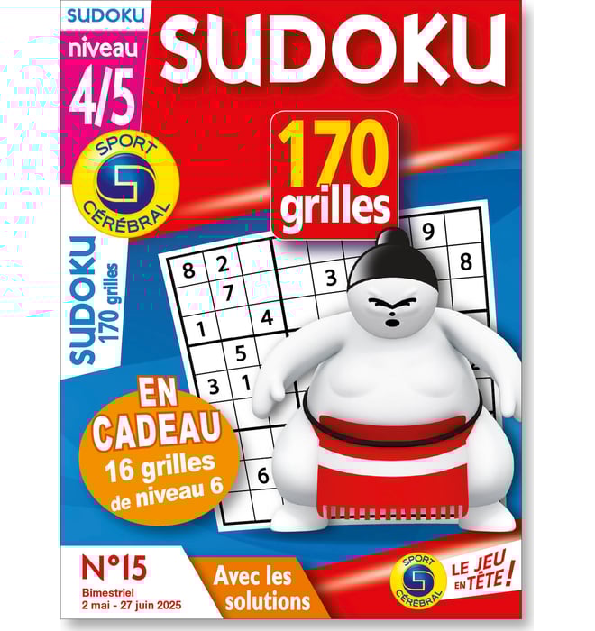 Sudoku 170 Grilles niveau 4/5 Numéro 15 Sudoku 170 Grilles niveau 4/5 Numéro 15