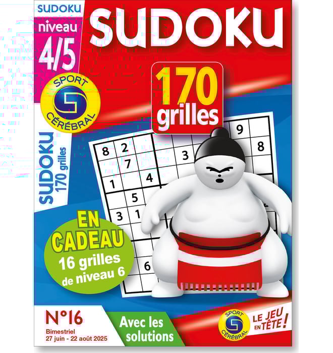 Sudoku 170 Grilles niveau 4/5 Numéro 16 Sudoku 170 Grilles niveau 4/5 Numéro 16