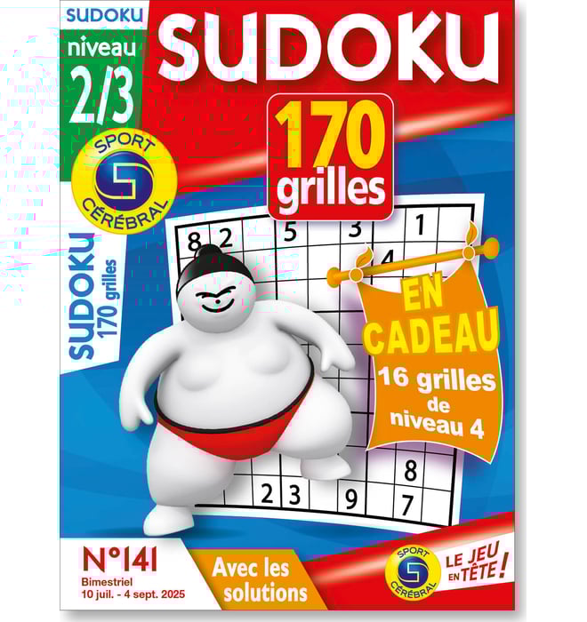 Sudoku 170 Grilles niveau 2/3 Numéro 141 Sudoku 170 Grilles niveau 2/3 Numéro 141