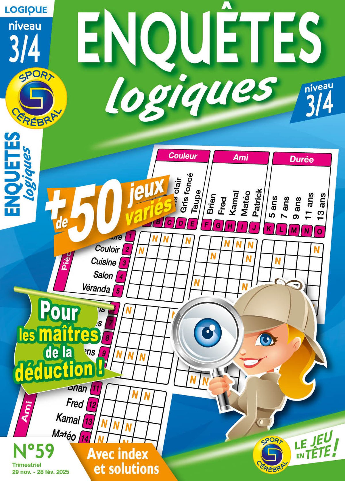 Enquêtes logiques niveau 3/4 Numéro 59