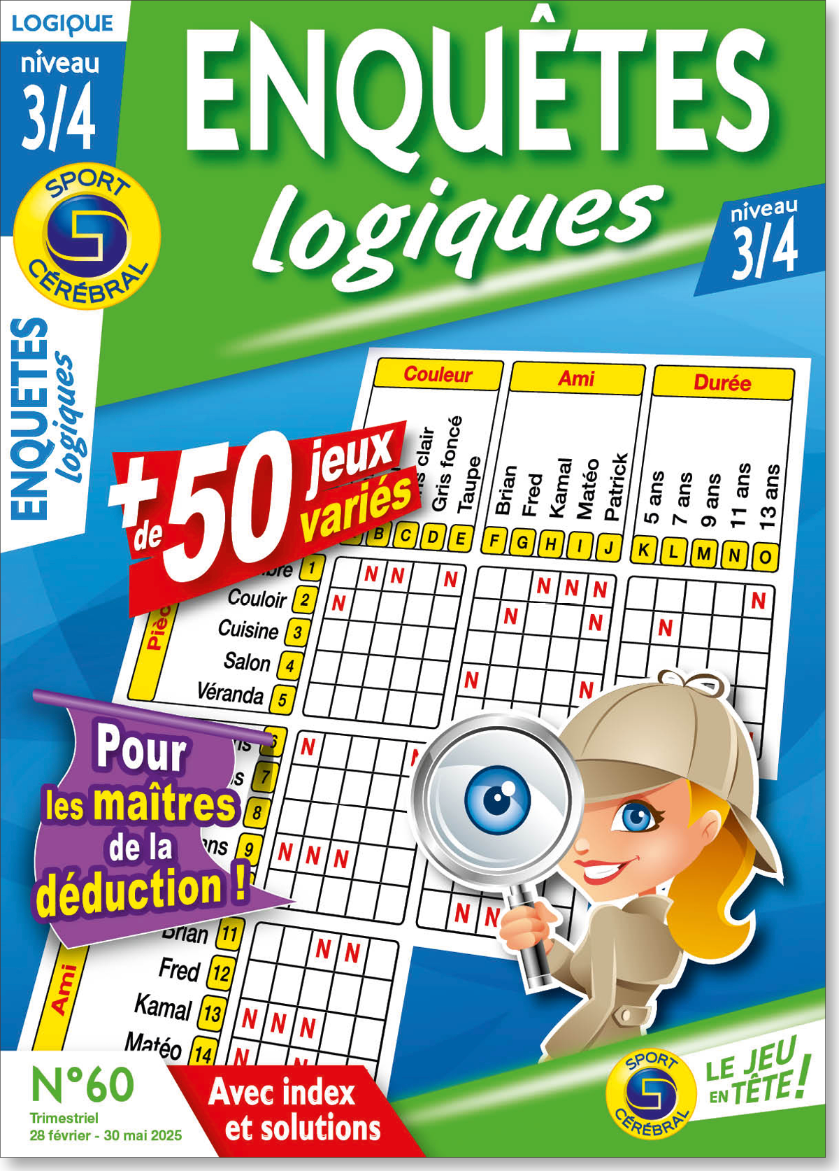 Enquêtes logiques niveau 3/4 Numéro 60